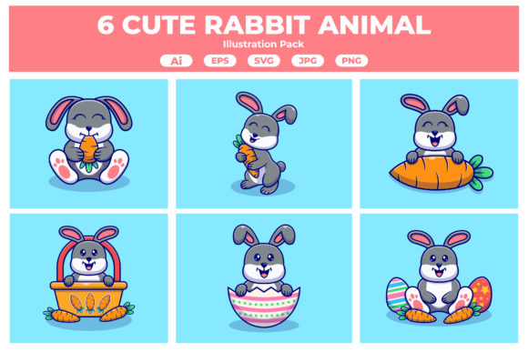 Discover the Charm of the Cute Rabbit Animal Collection for Creative Projects