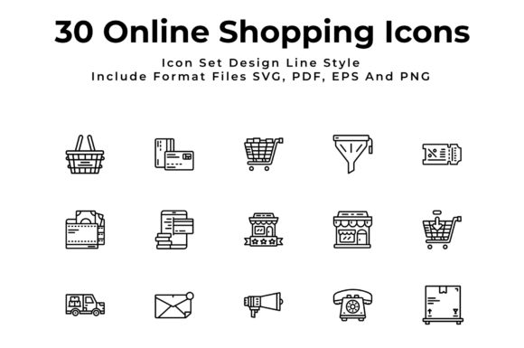 Enhancing Digital Projects with the Online Shopping Icon Set Line Style
