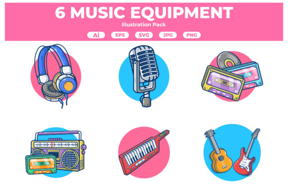 Enhancing Your Creative Projects with the Music Equipment Illustration Collection