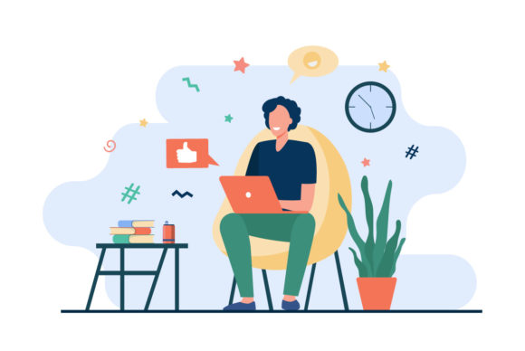 Flat Illustration People Are Studying-2 for Creative Design Projects