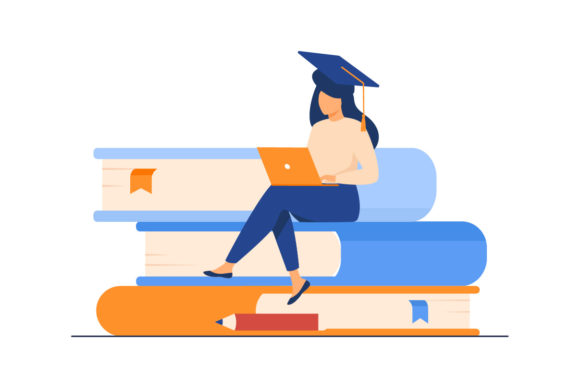 Flat Illustration People Are Studying-3: Creative Design Solutions for Real-World Applications