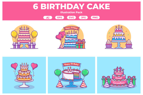 Strategic Value of the Birthday Cake Illustration Collection